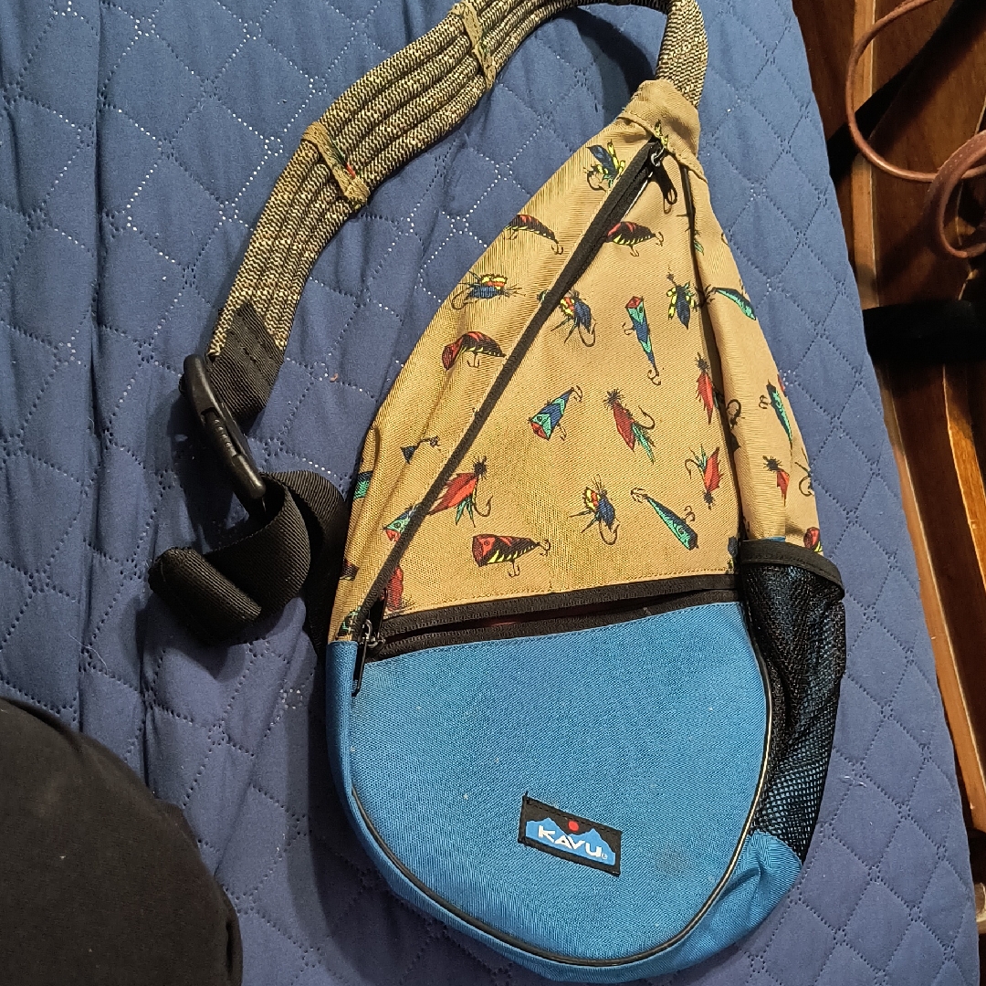 Kavu Paxton Pack, Top Water,Tan And Blue Rope Bag